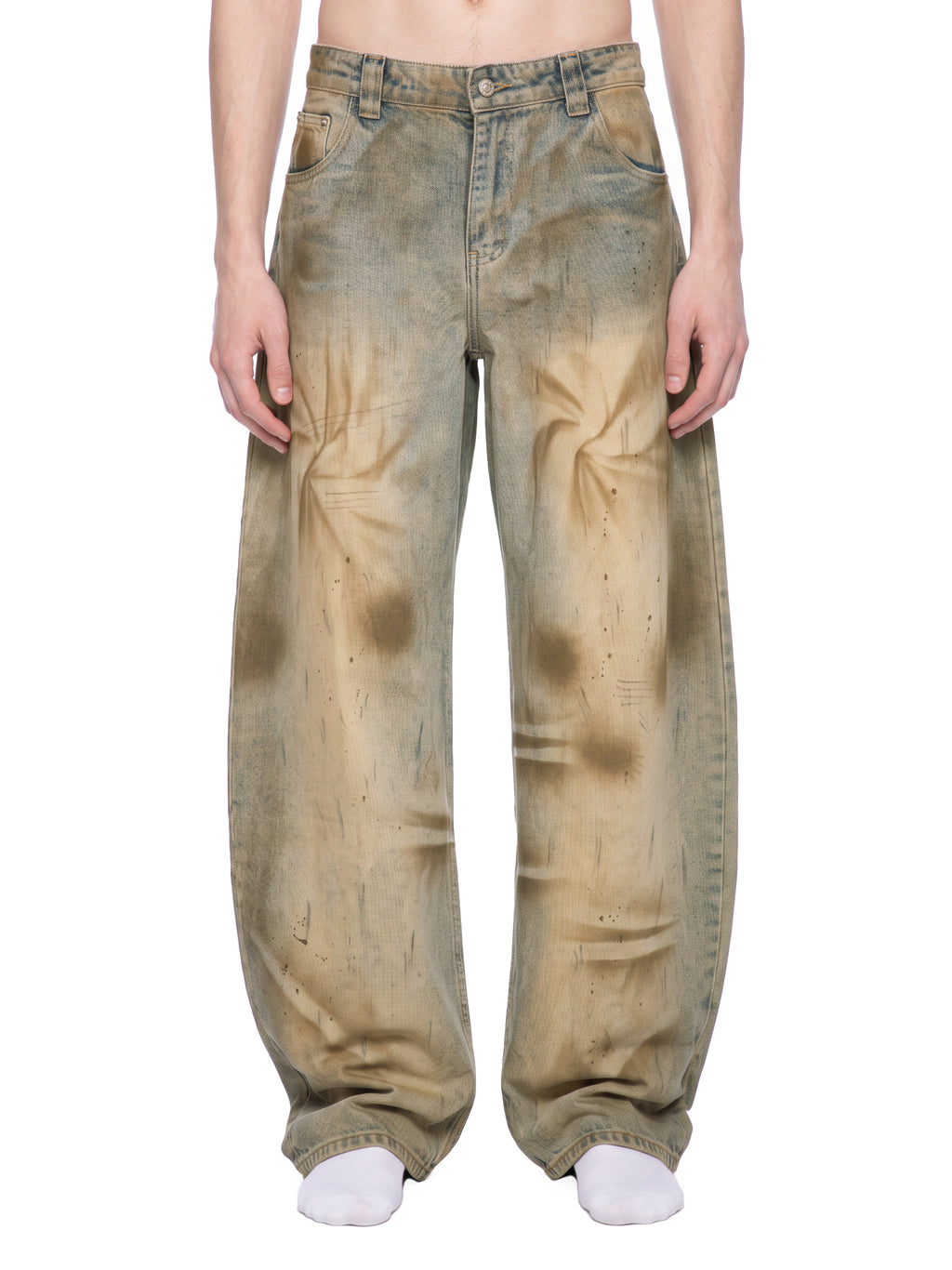 Men’s Vintage Wash Barrel Leg Jeans BIBE KROWN Empire Men's Vintage Wash Jeans