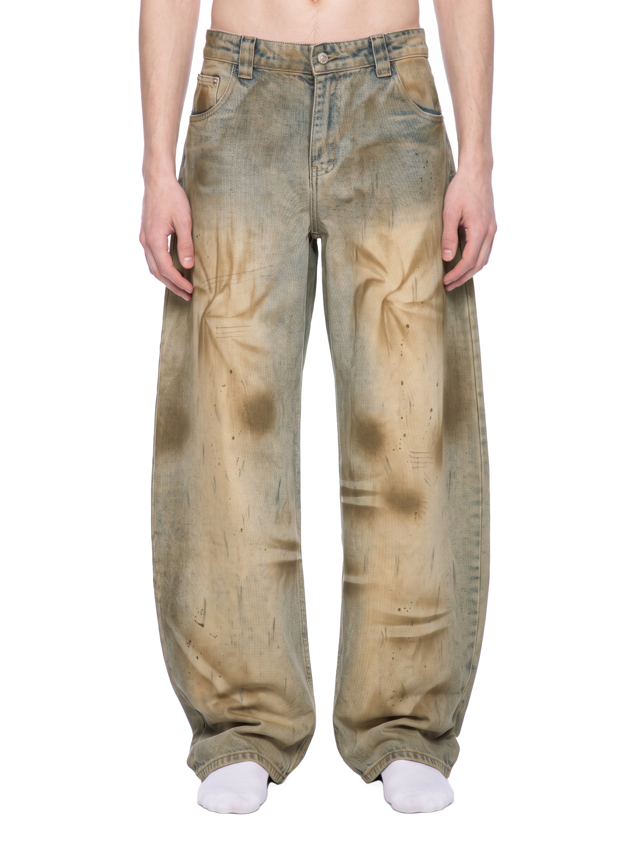 Men’s Vintage Wash Barrel Leg Jeans BIBE KROWN Empire Men's Vintage Wash Jeans