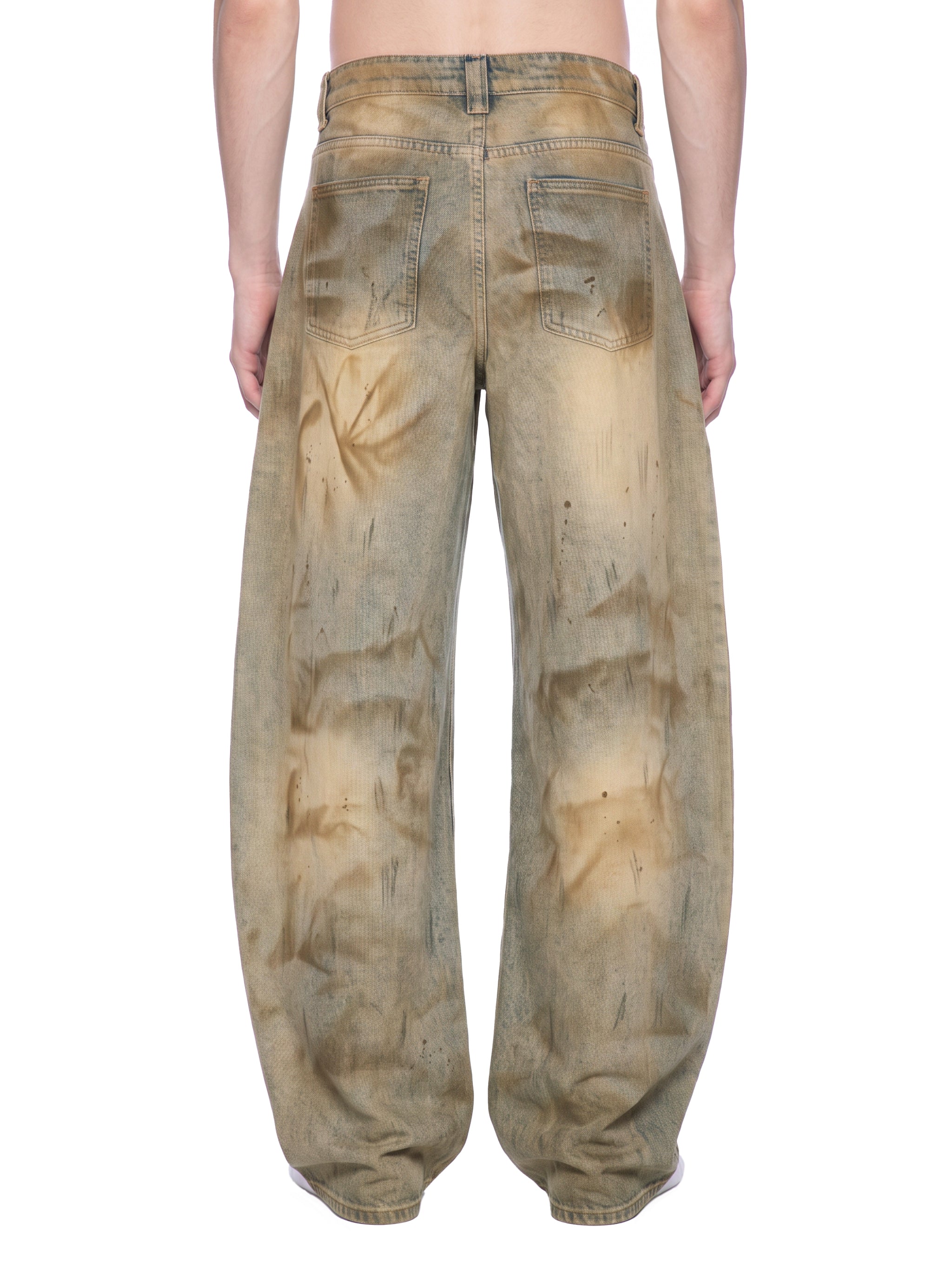 Men’s Vintage Wash Barrel Leg Jeans BIBE KROWN Empire Men's Vintage Wash Jeans
