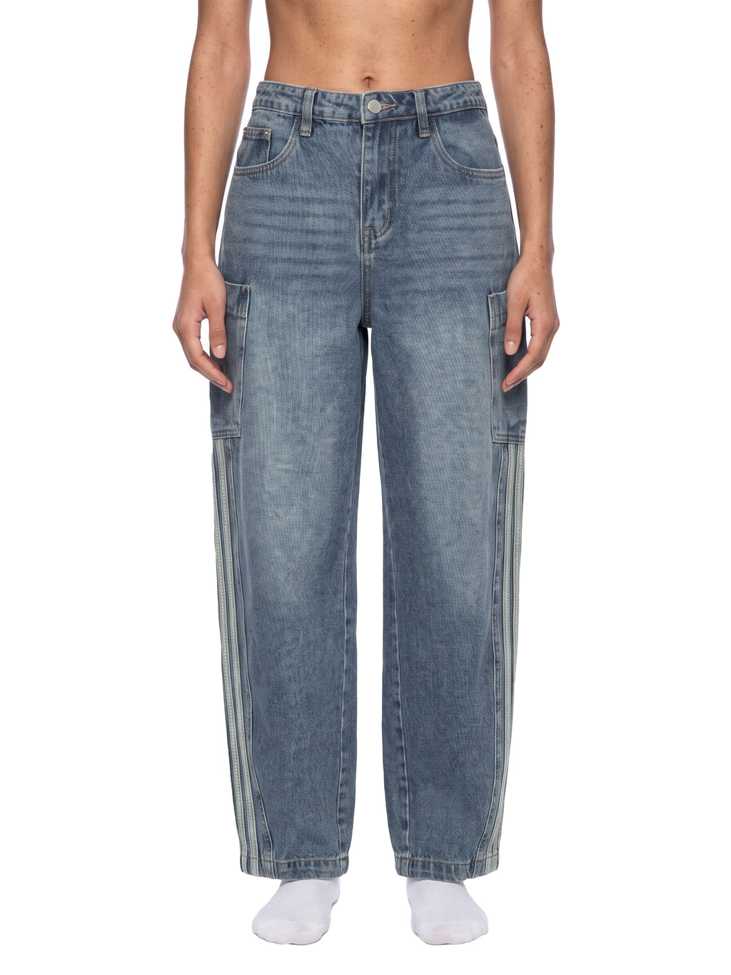 Biba Krown Empire Women's Vintage Wash Barrel Leg Jeans