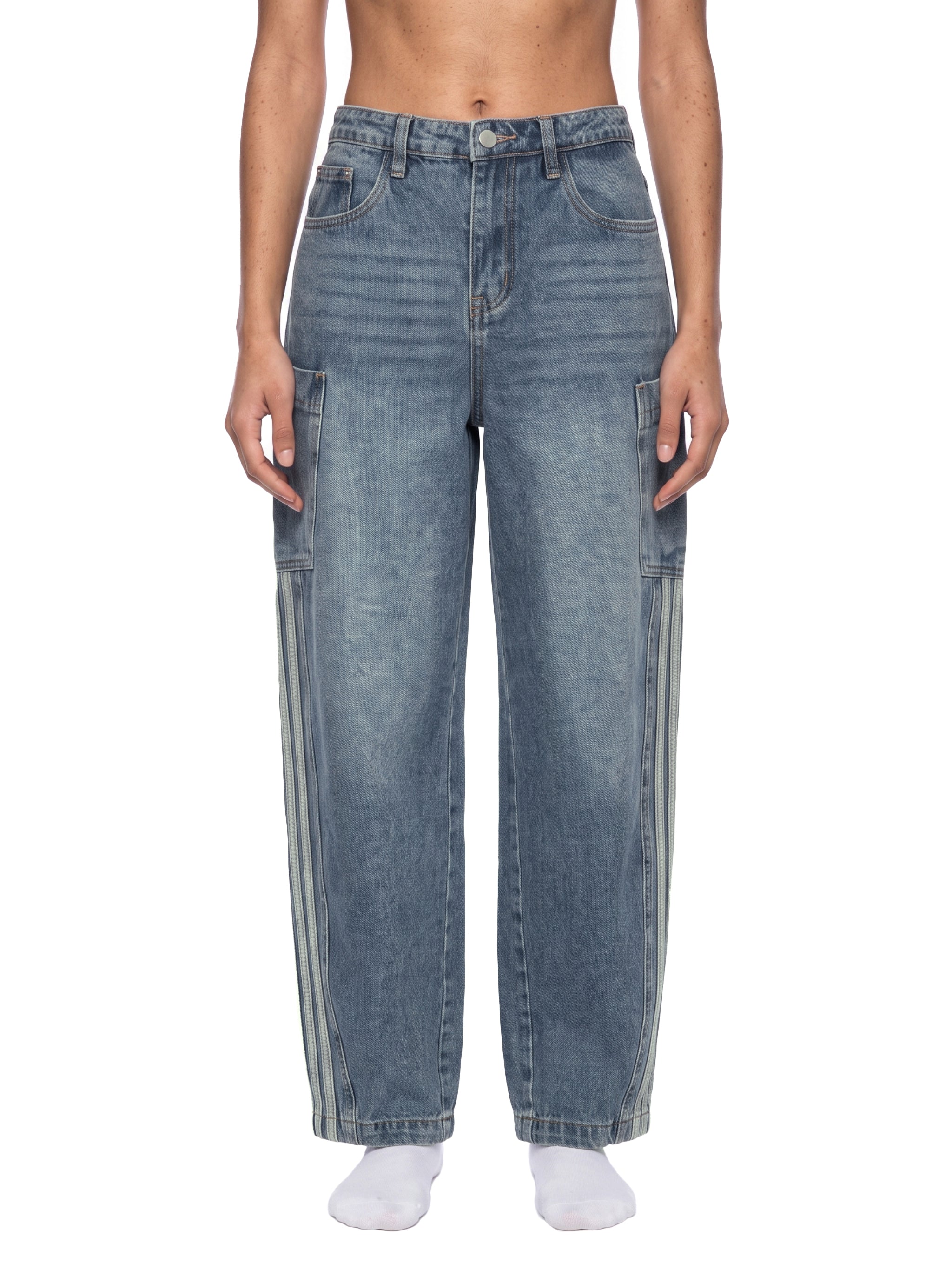 Biba Krown Empire Women's Vintage Wash Barrel Leg Jeans