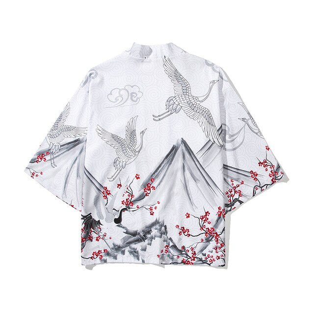 i Japanese Style Anime Tiger Cardigan Kimono Cosplay Harajuku Women Men Yukata Streetwear White Traditional Robe Tops