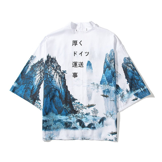 i Japanese Style Anime Tiger Cardigan Kimono Cosplay Harajuku Women Men Yukata Streetwear White Traditional Robe Tops