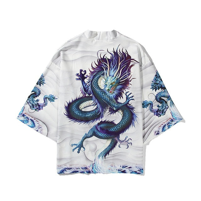i Japanese Style Anime Tiger Cardigan Kimono Cosplay Harajuku Women Men Yukata Streetwear White Traditional Robe Tops